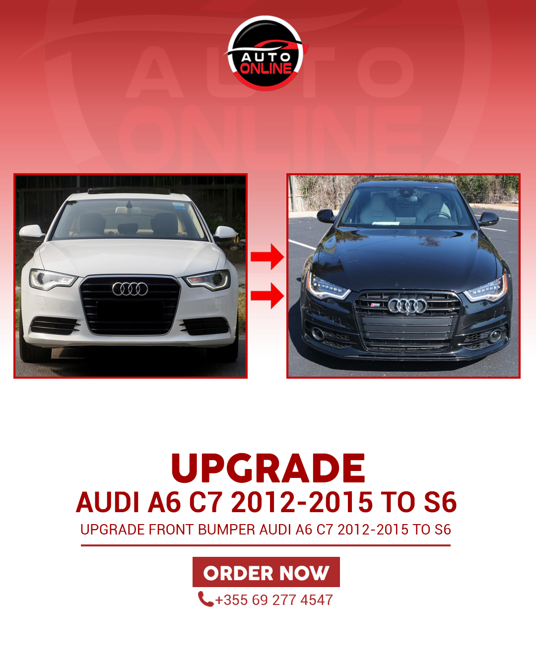 AUDI A6 C7 2012-2015 UPGRADE TO AUDI S6 FRONT BUMPER