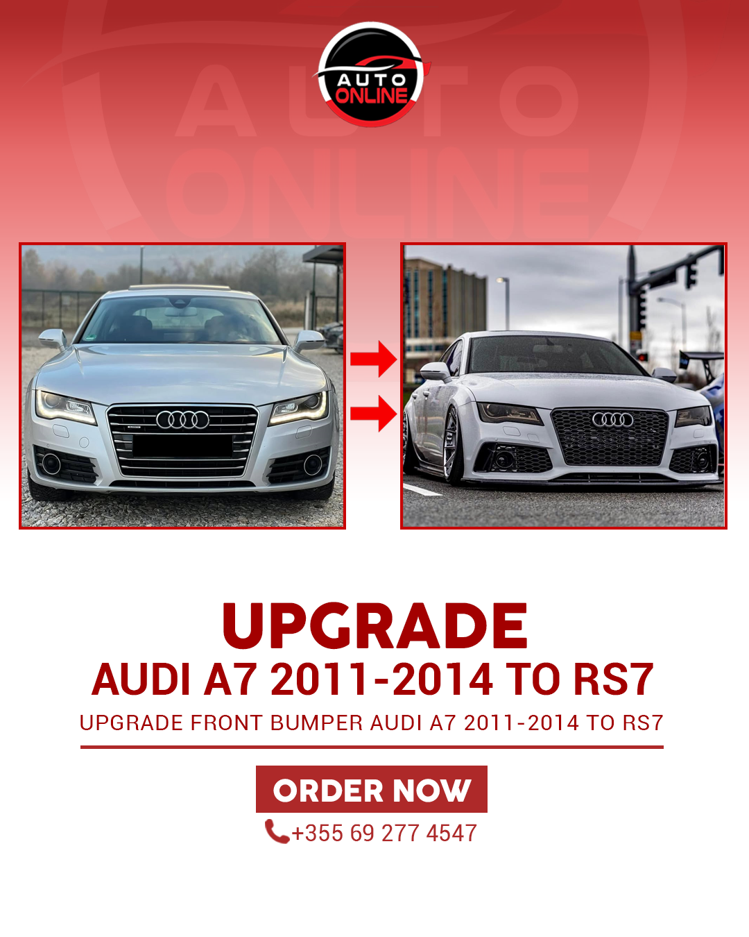 AUDI A7 2011-2014 UPGRADE TO RS7 FRONT BUMPER
