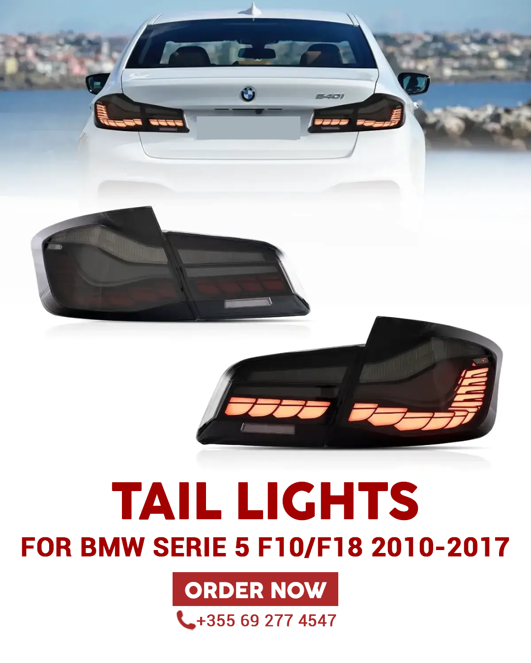 Tail Lights DRAGON BLACK For BMW SERIE 5 F10/F18 2010-2017