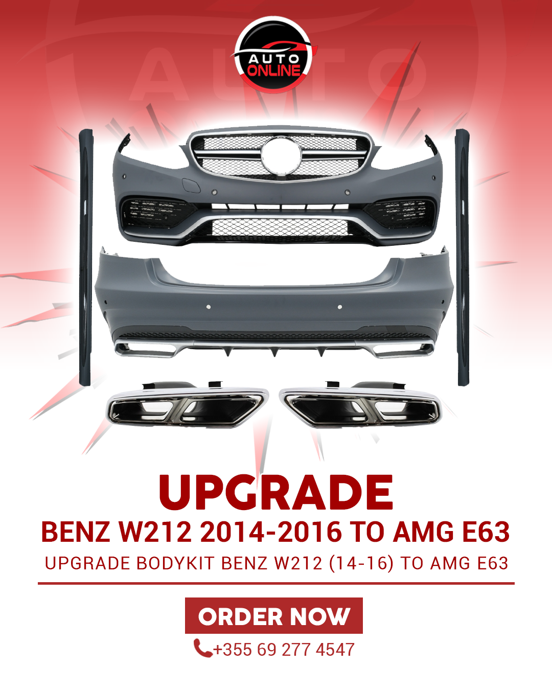 MERCEDES-BENZ W212 2014-2016 UPGRADE TO AMG E63 BODYKIT