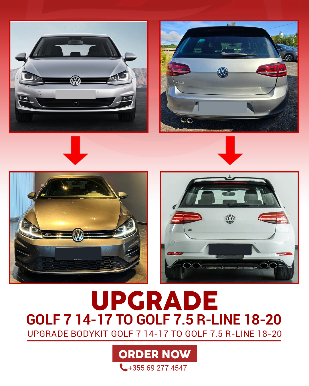 GOLF 7 2014-2017 TO GOLF 7.5 R-LINE 2018-2020