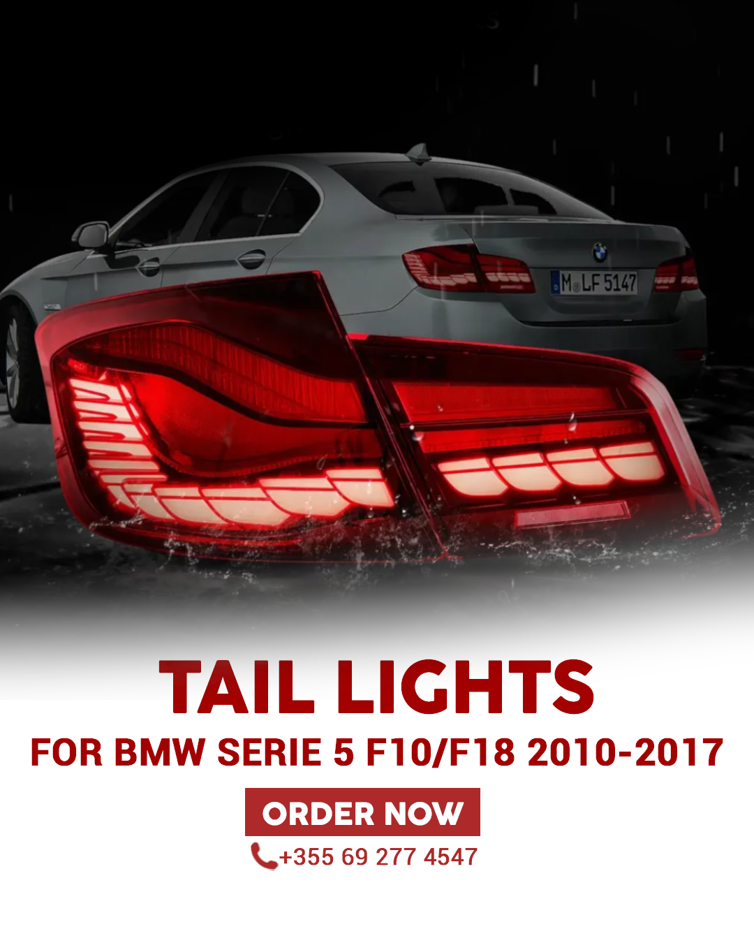 Tail Lights DRAGON RED For BMW SERIE 5 F10/F18 2010-2017