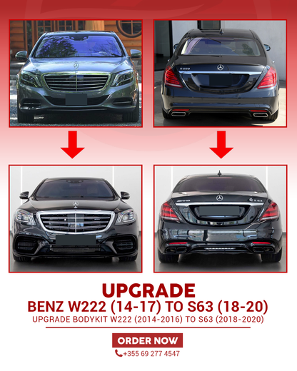 MERCEDES-BENZ S-CLASS W222 2014-2017 BODYKIT UPGRADE TO S63 2018-2020