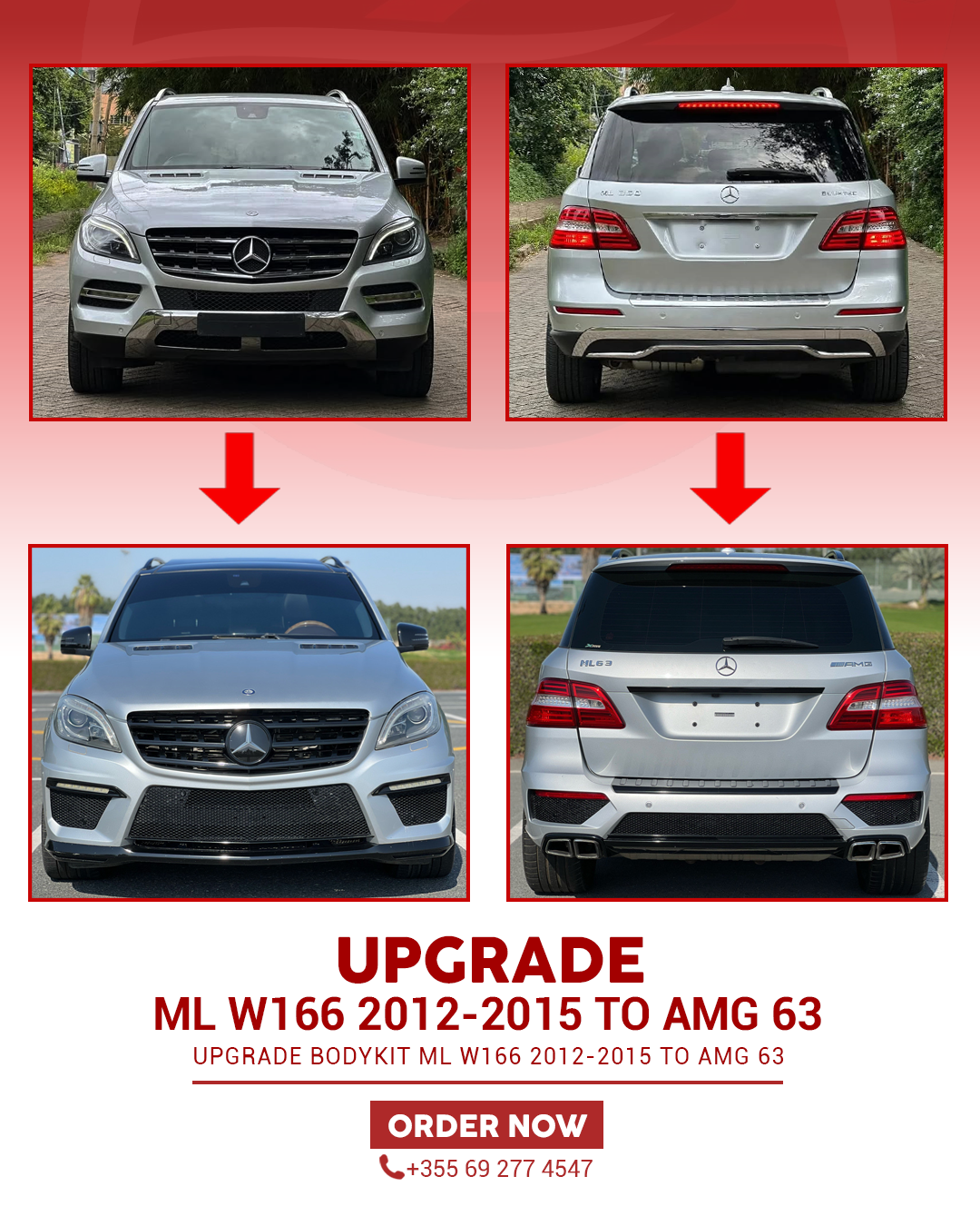 Mercedes-Benz ML W166 2012-2015 UPGRADE TO AMG 63 BODYKIT