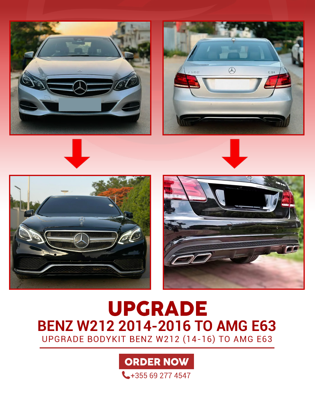 MERCEDES-BENZ W212 2014-2016 UPGRADE TO AMG E63 BODYKIT