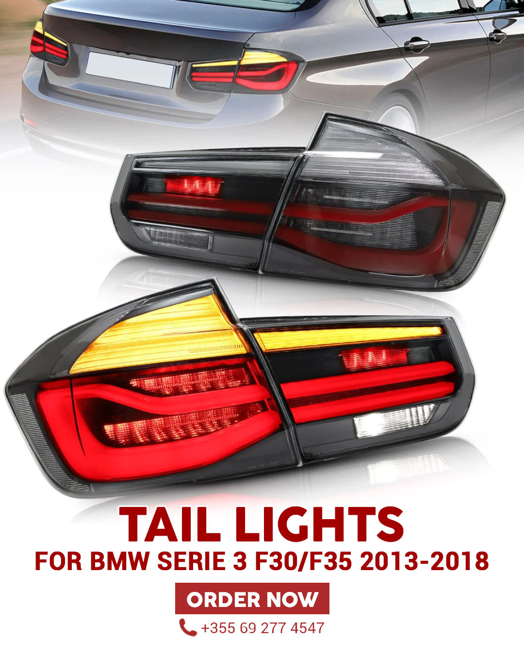 Tail Lights BLACK LCI For BMW SERIE 3 F30/F35 2013-2018