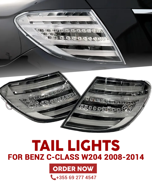 Tail Lights FACELIFT BLACK For BENZ C-CLASS W204 2008-2014